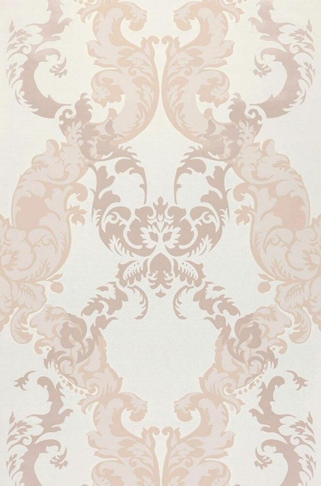 Ch&acirc;teau de Vincennes baroque salmon pink soft metallic relief vlies