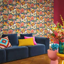 Rasch Behang 560459 ibiza  flowers  vintage linnen stijl