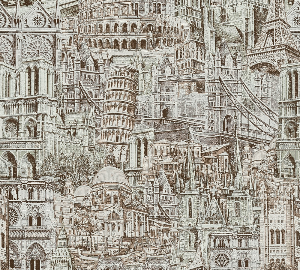 landmarks from cities of the world vinyl op vlies