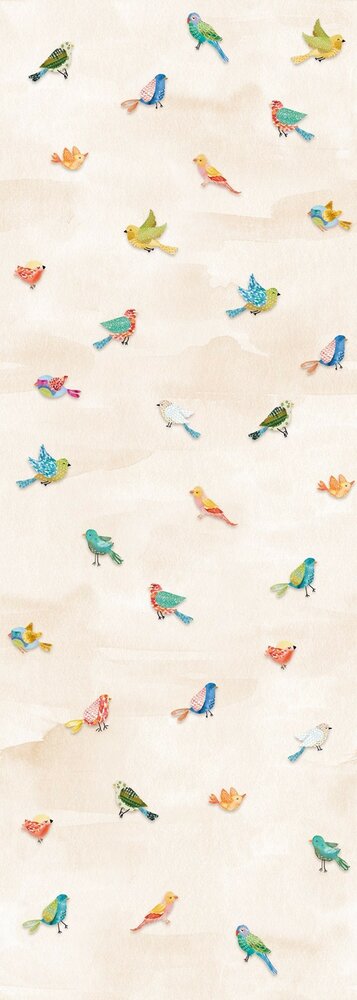 Behangexpresse Kate &amp; Andy Fun Birds Sand Fotobehang INK7433