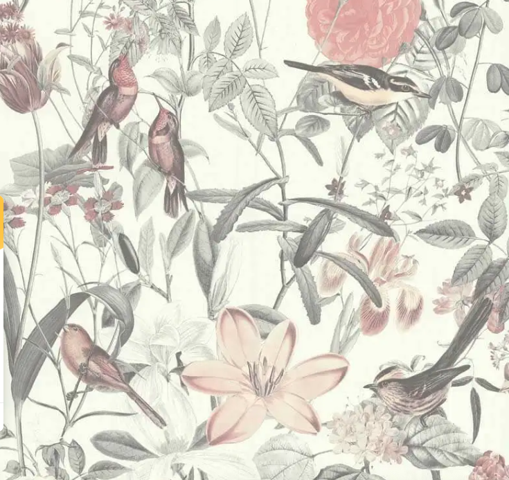 les petites fleurs  et  oiseaux de la reine hofburg vlies behang