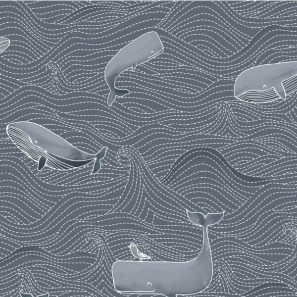 BN Wallcoverings Doodleedoo 220733 - pvc vrij  walvis vinyl op vlies