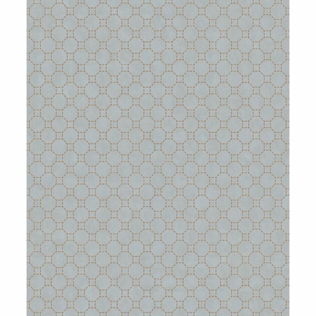 grafisch hotelchic  ijsblauw brons vinyl op vlies