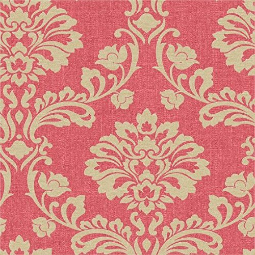 royal palace rood goud barok  linnen weefsel met reliefmet gouden glitter dubbel breed