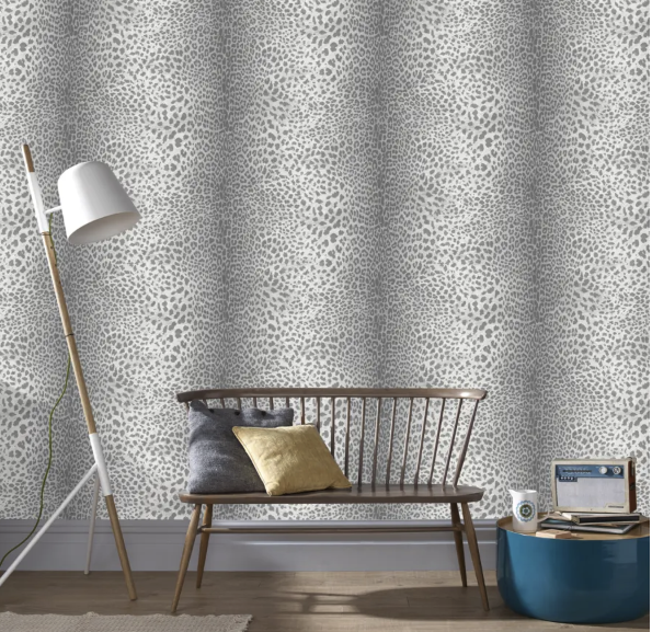 leopard-grey -silver vlies dubbel breed