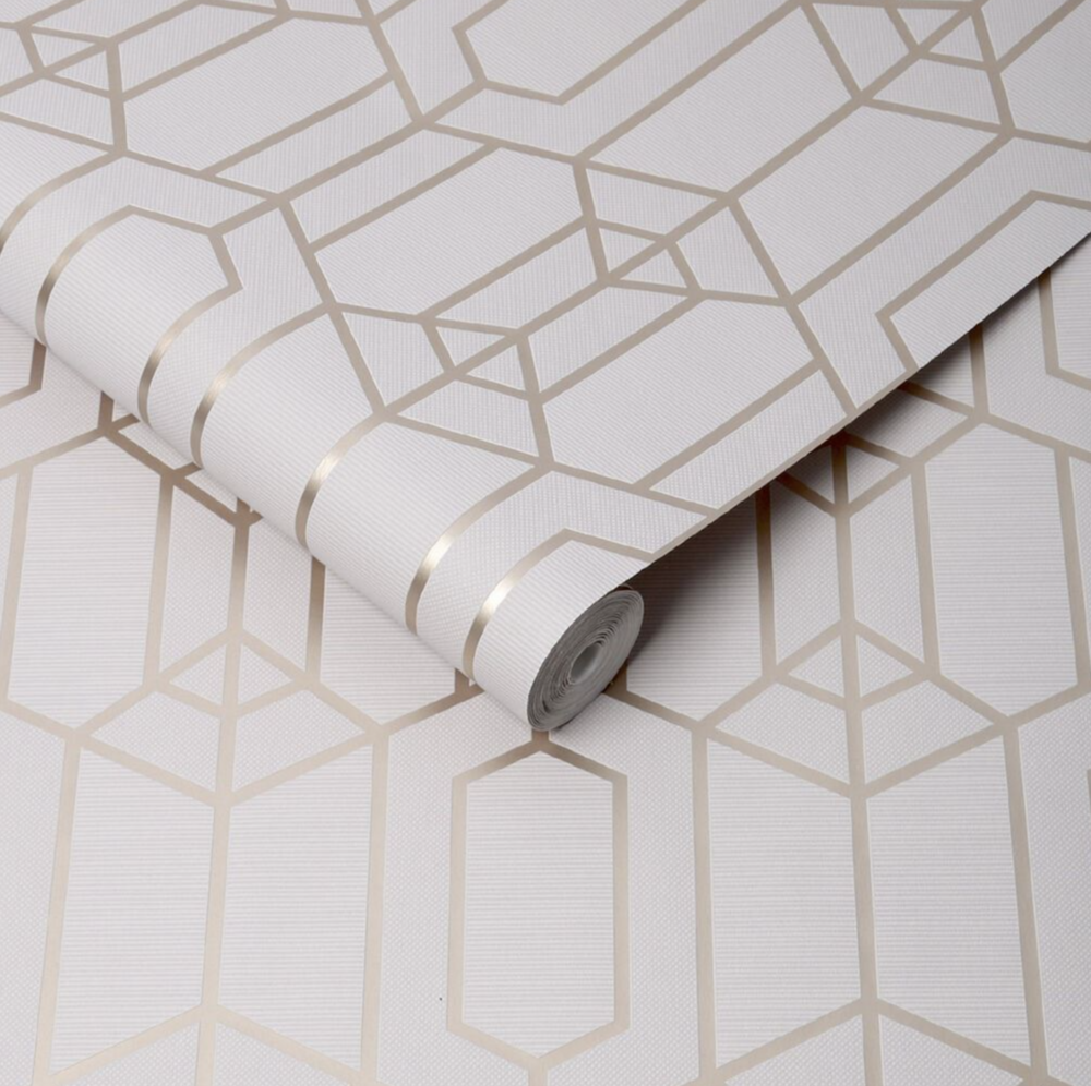 grafisch rose gold  /soft pink licht gestructureerd    vlies