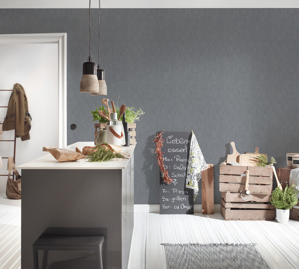 A.S. CR&Eacute;ATION Vliesbehang betonlook midden grijs 