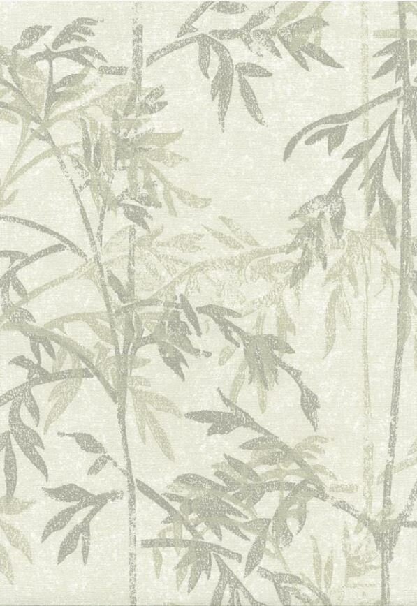 bamboe tak taupe/olive  vinyl op vlies