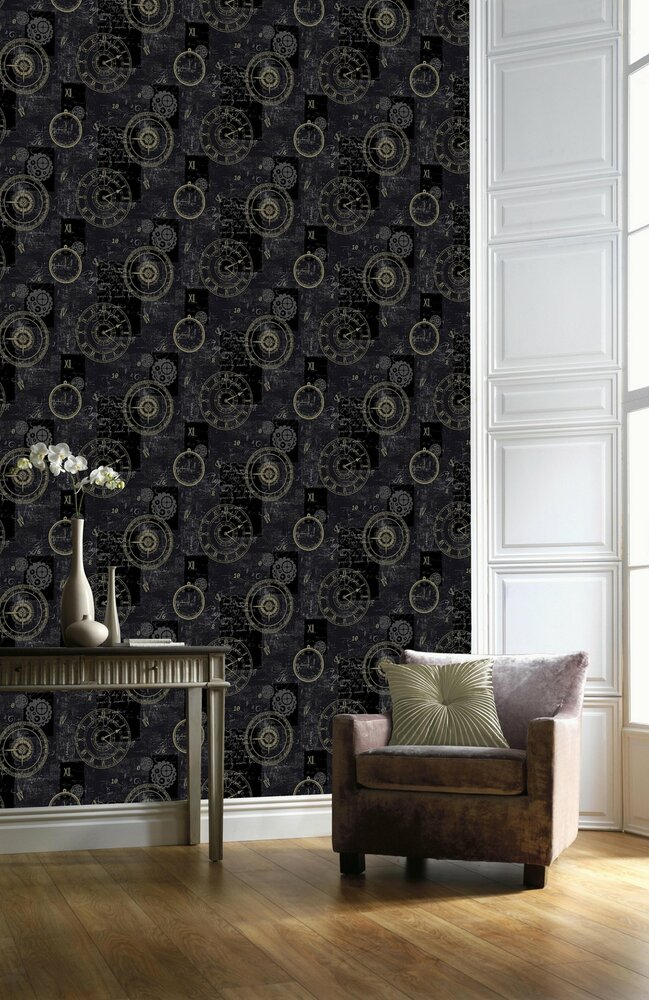 timeless black  trendy stevig papier behang
