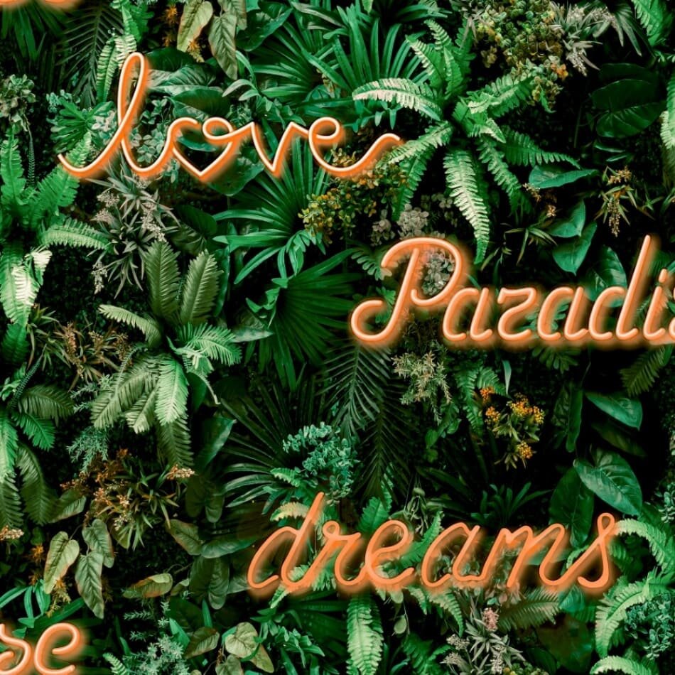 jungle paradise neon  good vibes vlies