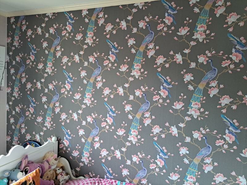 Rasch Barbara Home Collection III 814453  donker taupe pastel peacock  vlies