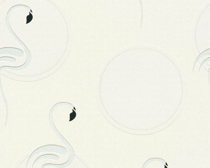 wit zilver flamingo vlies