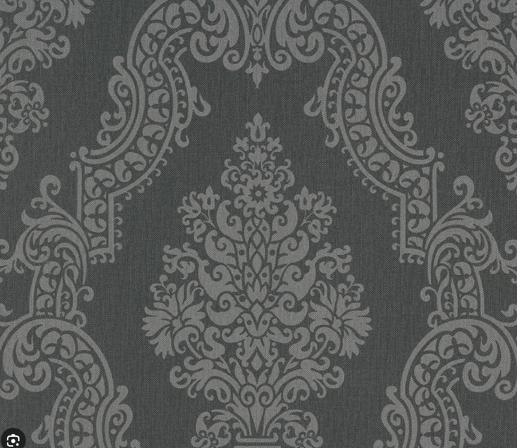linnenweefsel barok grijsvinyl op vlies 1
