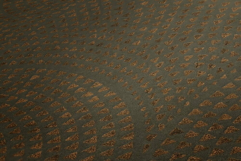 A.S. CR&Eacute;ATION Vliesbehang 38027-3 Cuba geometrisch bruin brons metalic 