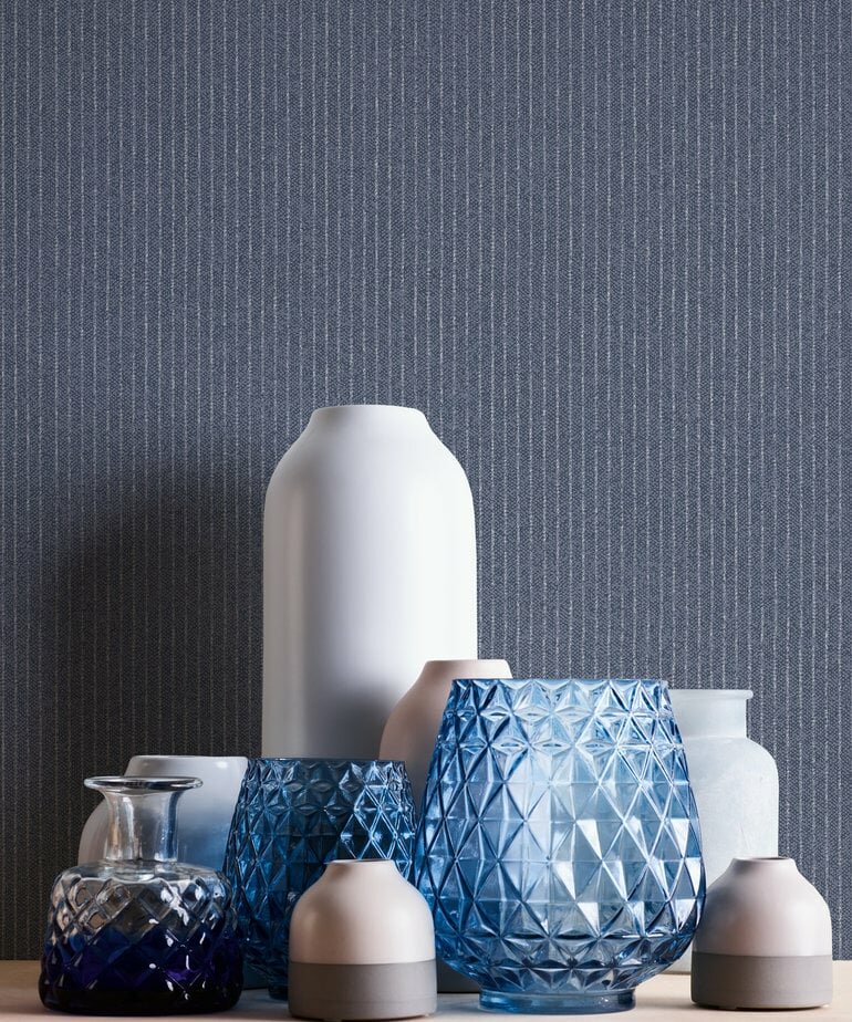 AS Creation New Elegance 37550-1  Grijs jeans blauw linnenweefsel vlies