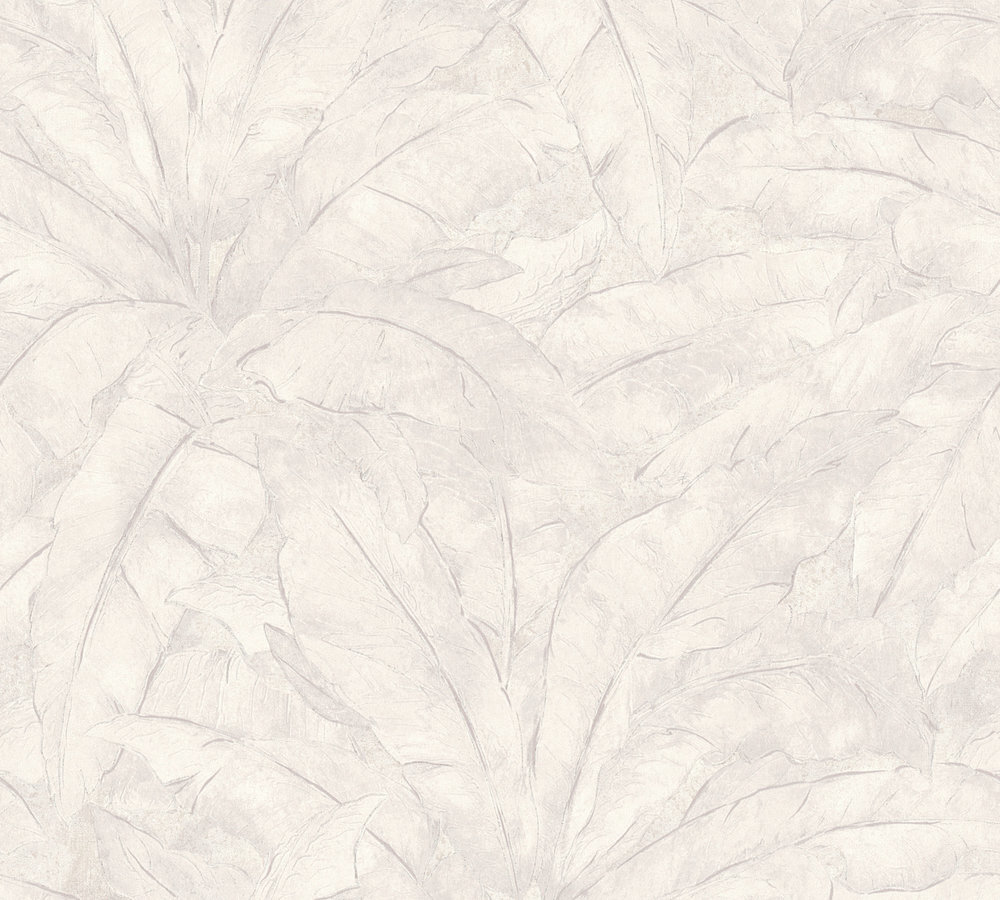 francesca milano  metropolitan stories  36927-4 hotelchique wit /grijs leaves vinyl op vlies