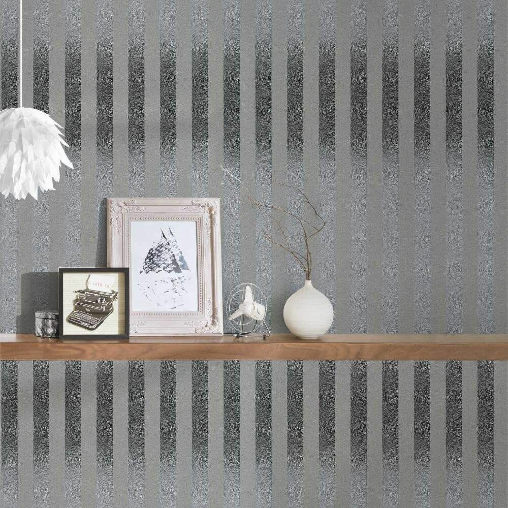 Duchess of Windsor art deco glittering horizontal and vertical stripes vinyl op papier