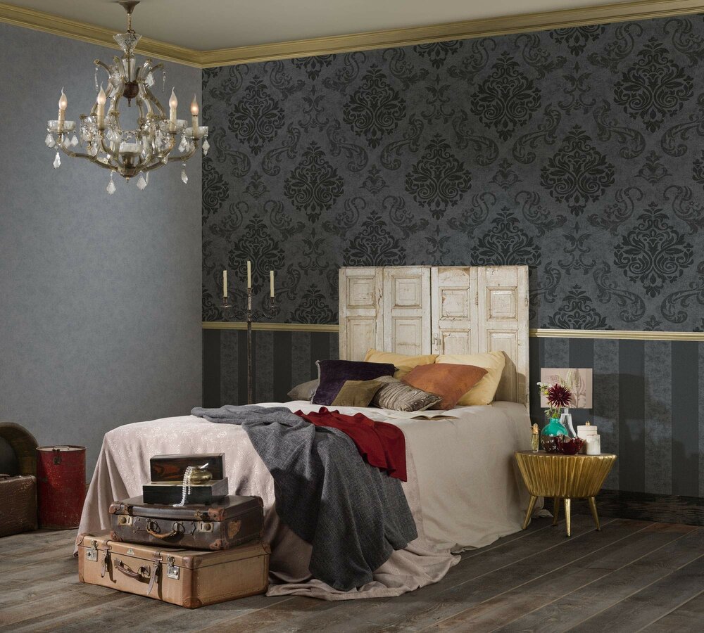 AS Creation Memory behang 95372-3 - 549505 Barok - Zwart / Zilver glitter op ornament1