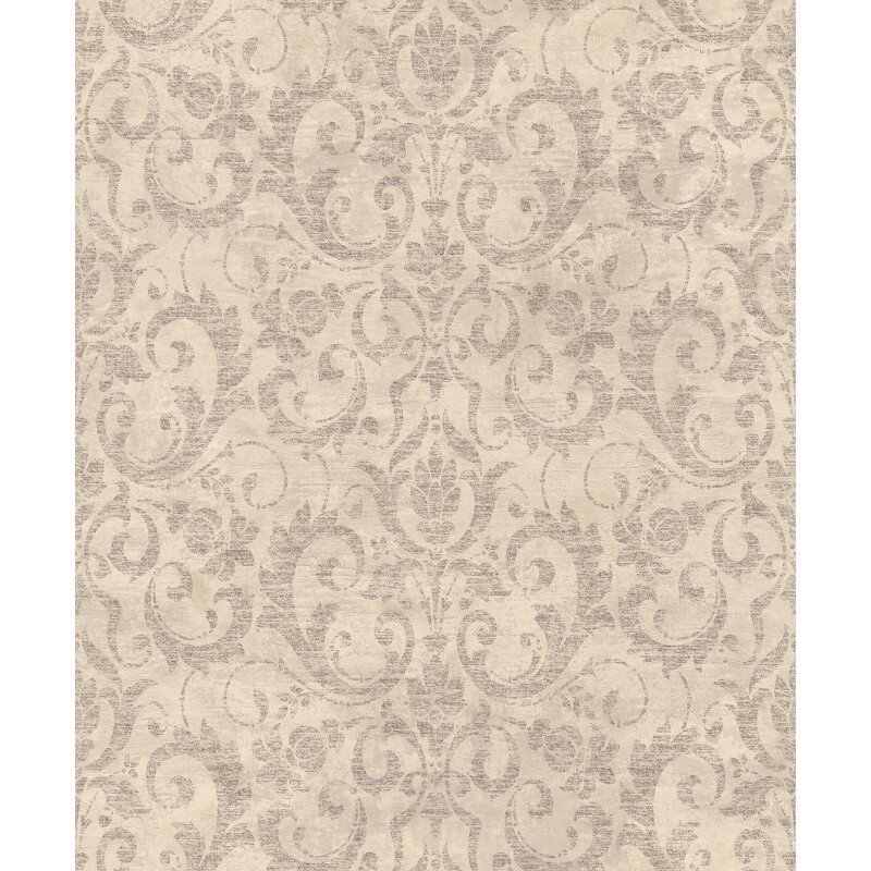 taupe/soft pink  damask  vinyl op vlies ecodeco