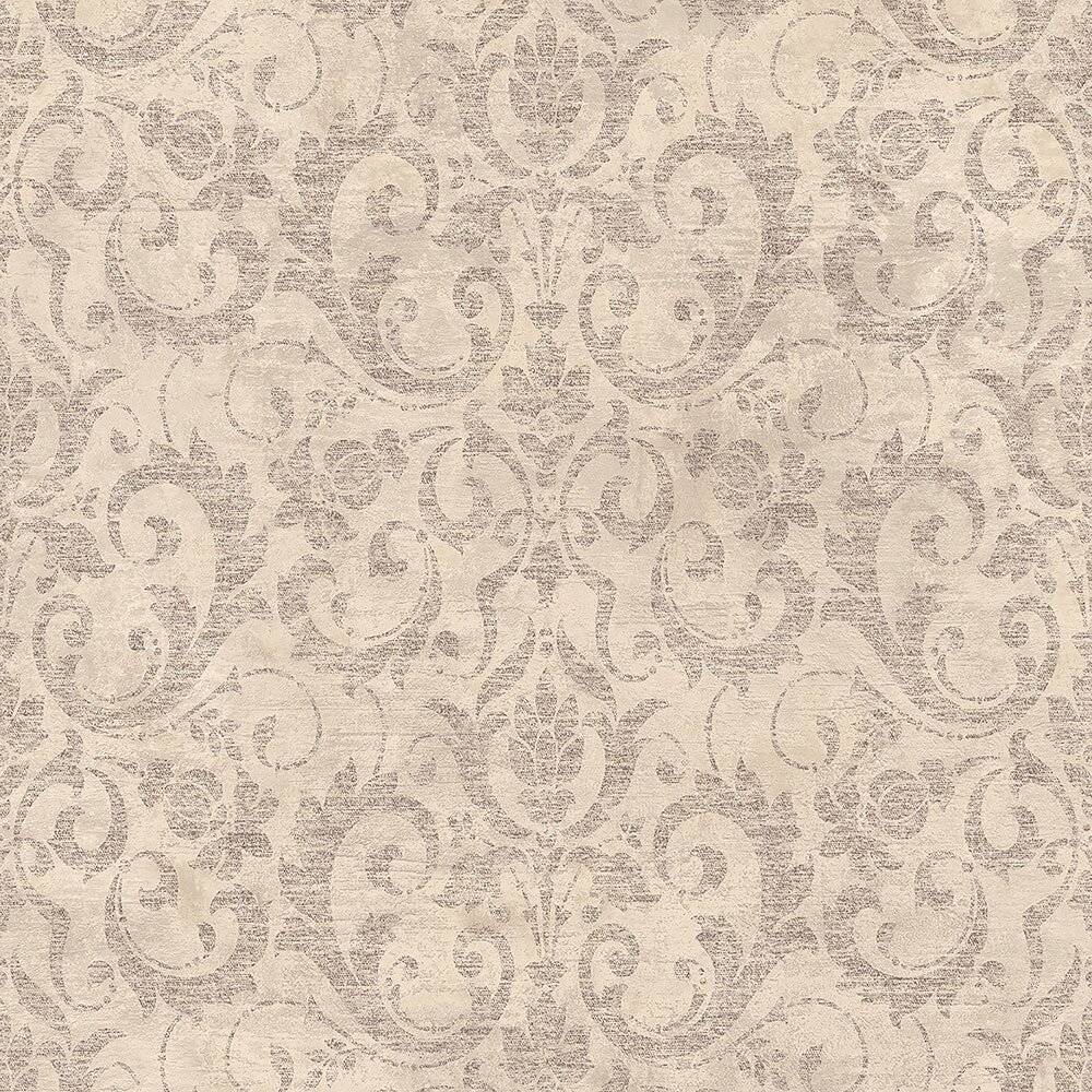 taupe/soft pink  damask  vinyl op vlies ecodeco