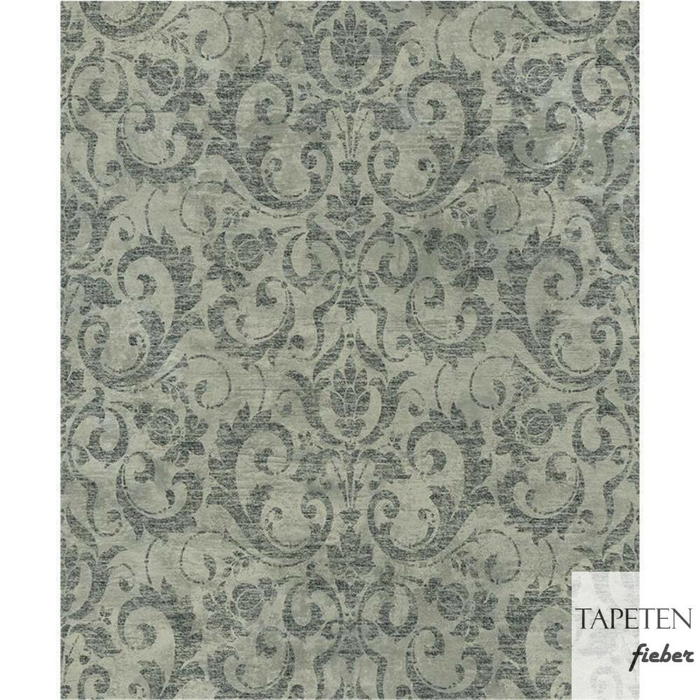 green  damask  vinyl op vlies ecodeco