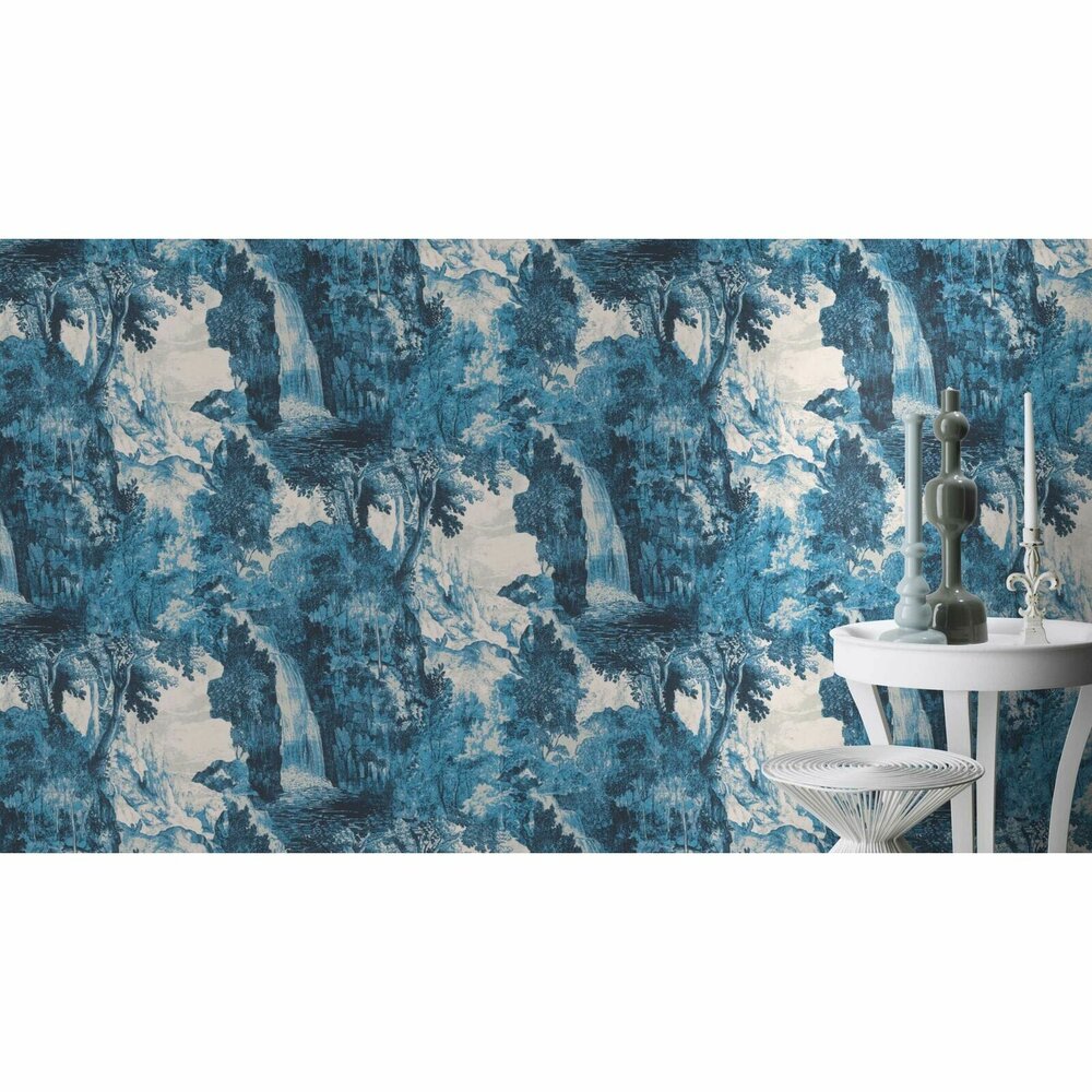 The Empress garden waterfall nocturne vinyl op vlies oogt als zijde