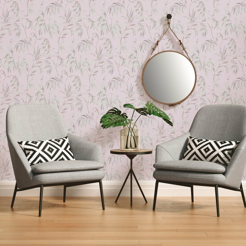 soft pink botanical vlies