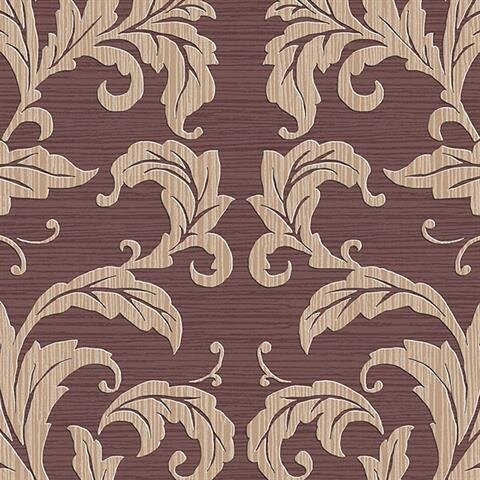 GRANDDUCHESS VLADIMIR bordeaux gold vintage damast  metallic oriental barok vlies