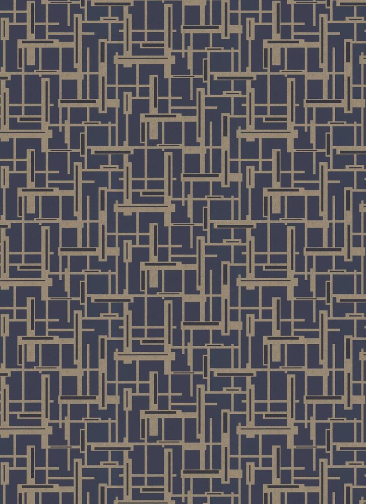 290249 Composition Smoke-Blue &amp; Gold vlies dubai mansion