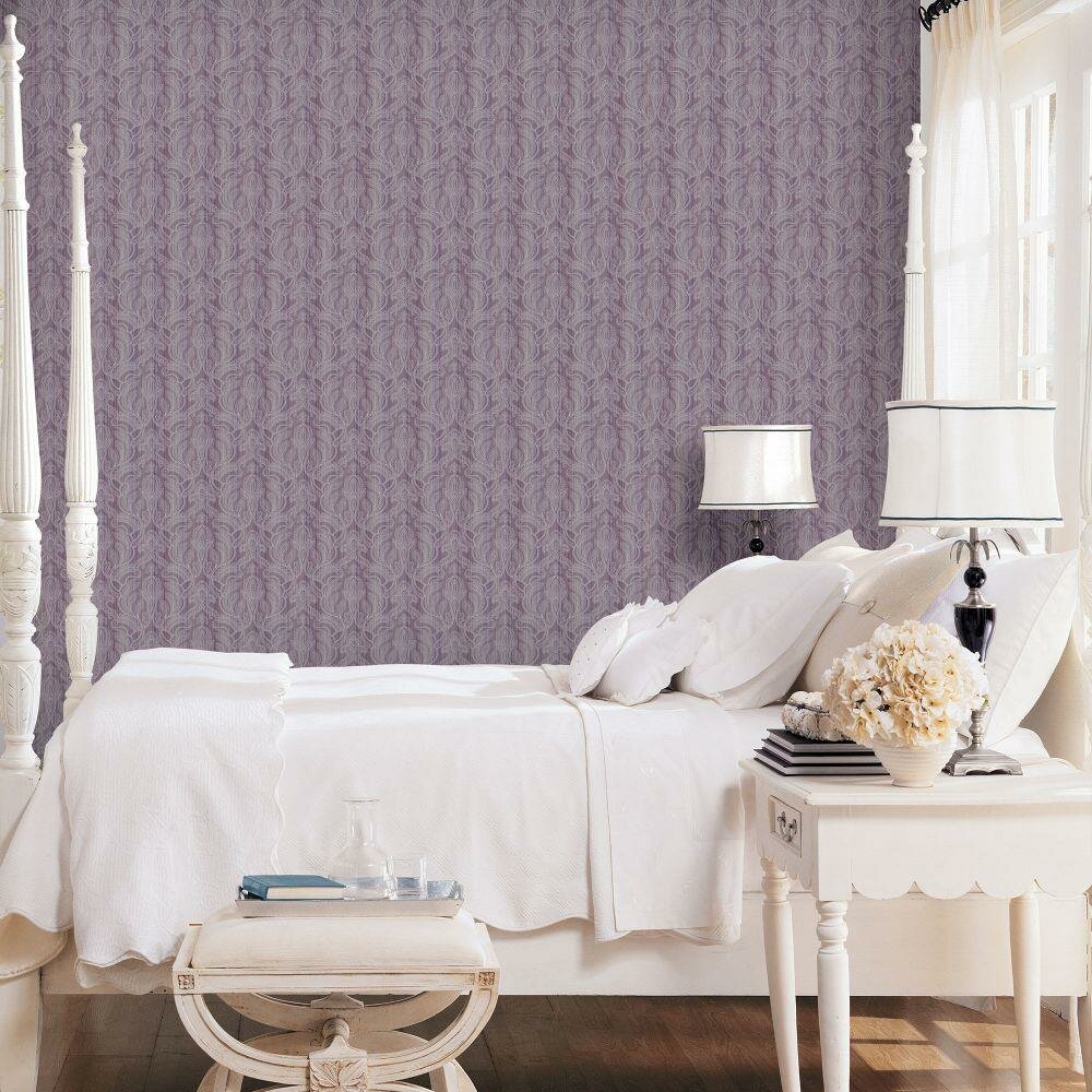 lilac vintage damast  metallic oriental barok vlies1