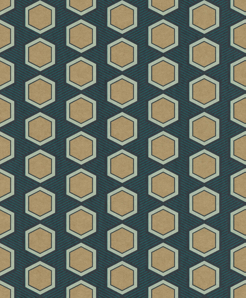 Rasch Emil en Hugo blauw groen goud grafisch 297842