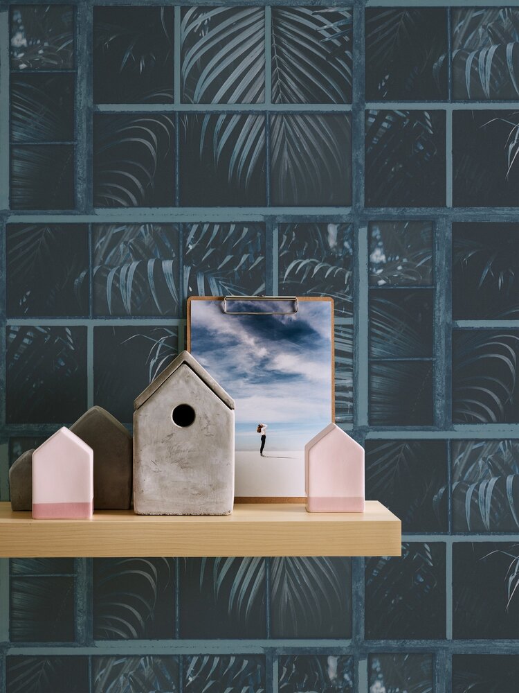 AS Creation Industrial - PETROL/ANTRACIET INDUSTRIAL 3 D FORREST VINYL OP VLIES 11