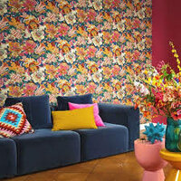 Rasch Behang 560459 ibiza  flowers  vintage linnen stijl