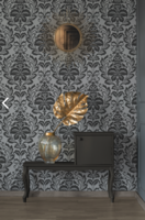 dubai hotel chic zwart zilver vinyl op vlies