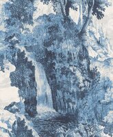The Empress garden waterfall  bleu vinyl op vlies oogt als zijde
