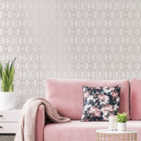 grafisch rose gold  /soft pink licht gestructureerd    vlies