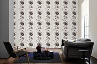 trebdy taupe creme choco flowers vinyl op vlies1