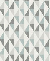 grafisch scandi linnen weefsel  blauw grijs vinyl op vlies1