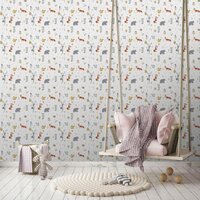 animals out of the woods kids vinyl op vlies ecodeco