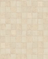 rasch taupe   - Goud  linnen squares- vlies
