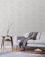 grijs damask  vinyl op vlies ecodeco