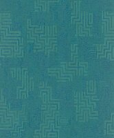 petrol groen grafisch  metallic vlies