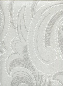 continental swirl dots zijden druk zilver wit grijs charleston metalic luxury vlies