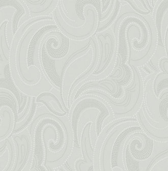continental swirl dots zijden druk zilver wit grijs charleston metalic luxury vlies