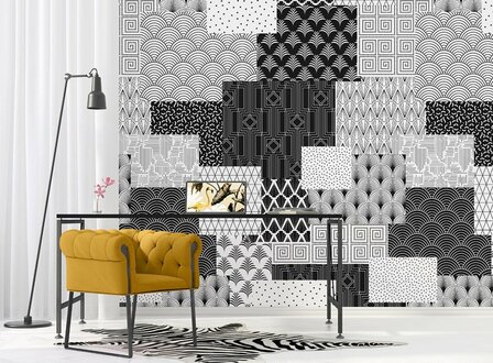Behangexpresse Light &amp; Dark Fotobehang INK7341 ART DECO BLOCKS