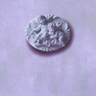 pakket 5 rol BN Essentially Yours 47543 roze beton met romantische engeltjes vinyl op vlies