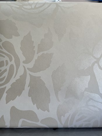 Uitdrukkelijk Standaard koolhydraat Home Behang 22651 Bloemen Patroon Crème Metallic