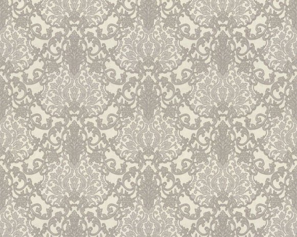 36886-3 Grijs Barok met Glans en Glitter let op dubbel breed