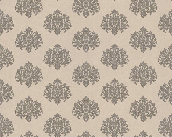 36887-3 barok Taupe met koper Glitter dubbel breed 