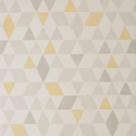 Scandi Triangle Geometric Wallpaper Yellow White Grey Paste Wall Colours